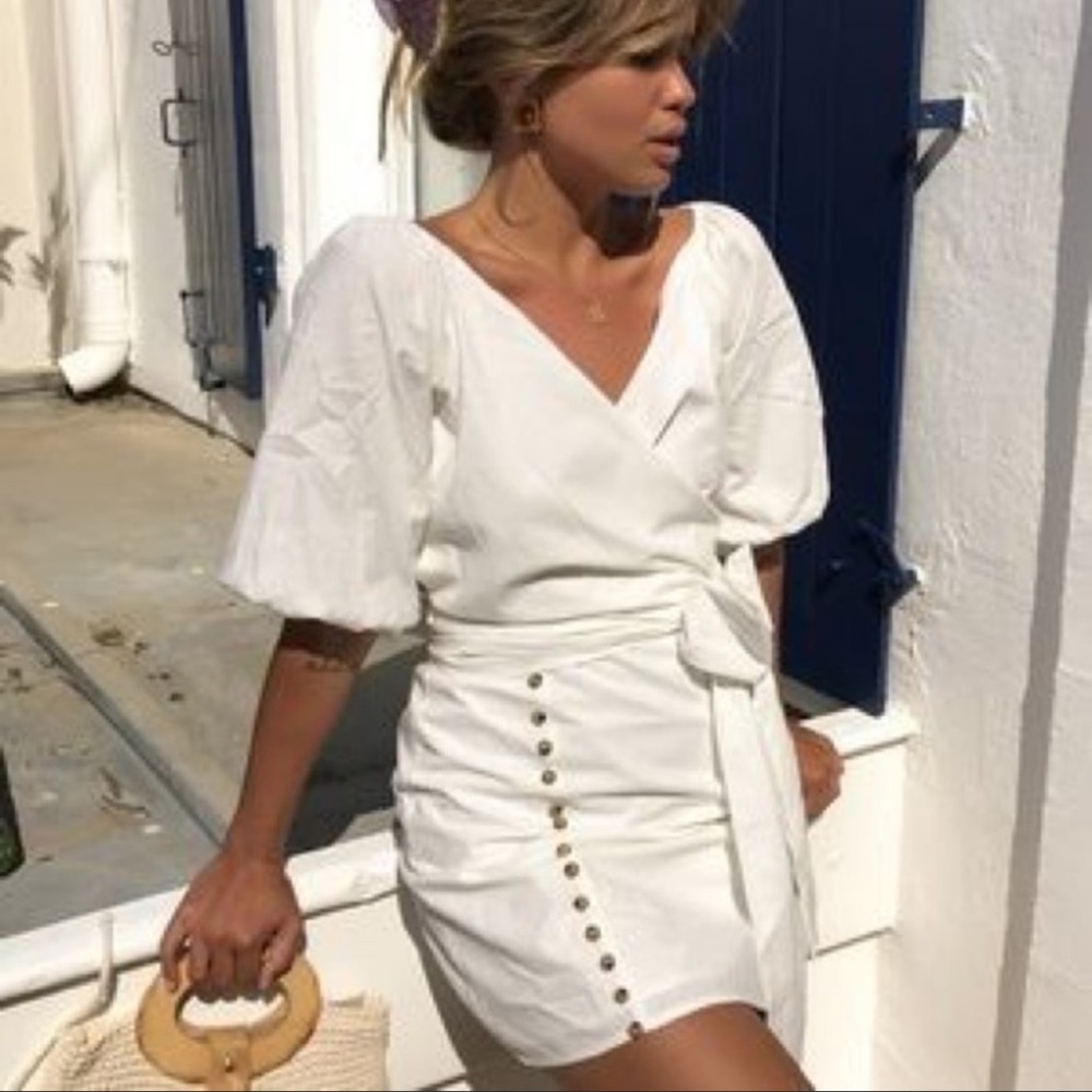 Sabo Skirt X Matilda White Wrap Dress Size XS